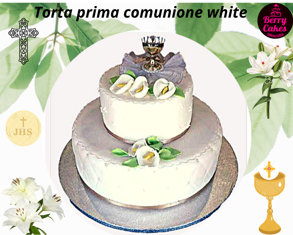 Torta Prima Comunione white da Berry Cakes. – Pasticceria Berry Cakes