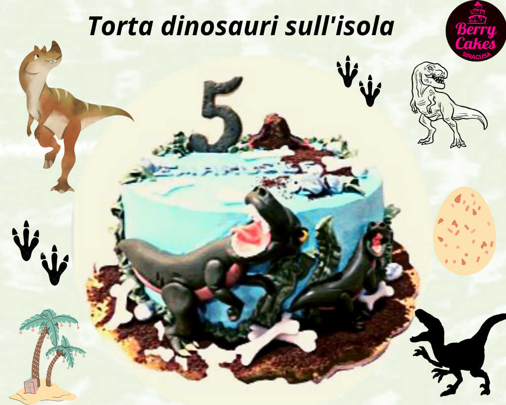 Torta dinosauri sull'isola da Berry Cakes. – Pasticceria Berry Cakes