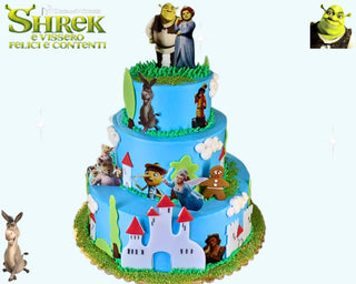 Torta Shrek e vissero felici e contenti
